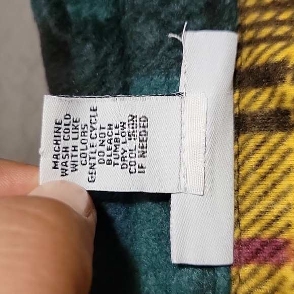 Just Polly Mixed Plaid Flannel Shirt - Picture 9 of 9